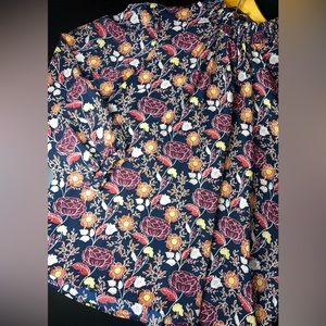 Mellóday Floral 3/4 Sleeve mock neck blouse Size 2XL EUC